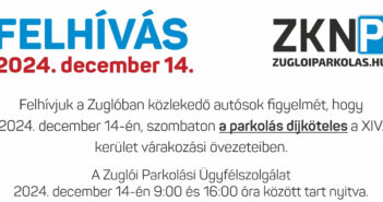 Felhívás a december 14-ei díjköteles parkolásról